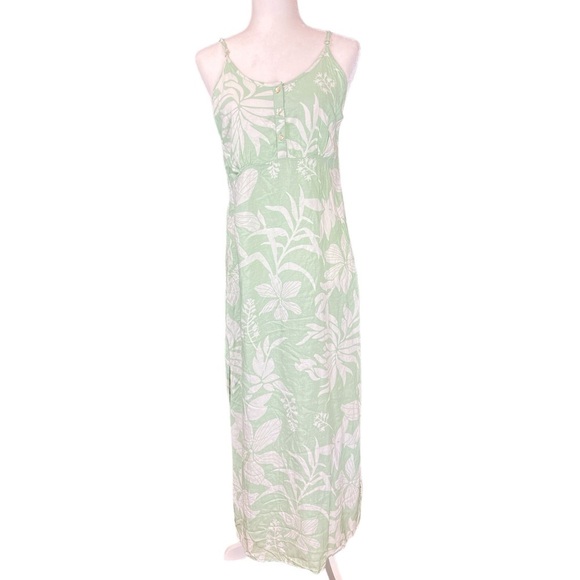 Kiwi & Punch Tropical Floral Vacation Summer Strappy Slinky Beach Maxi Dress - Picture 1 of 7